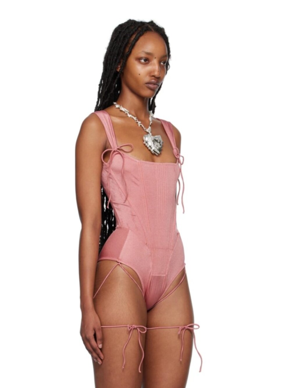 Dilara Findikoglu Pink Corset Swimsuit